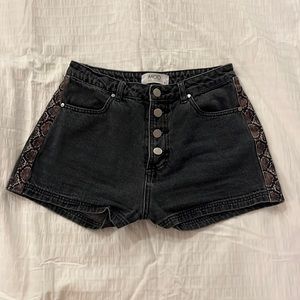 Black jean shorts